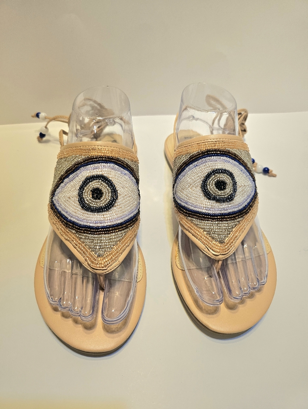 Katy Perry Collection Evil Eye Beaded Leg Wrap Sandals NEW 😍